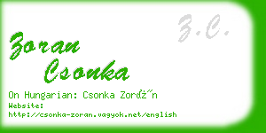 zoran csonka business card